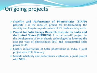 PERFORMANCE AND RELIABILITY EVALUATION OF PV MODULES | PPTX