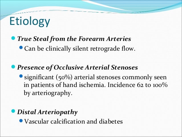 management of steal syndrome dr ravi bansal steal syndrome