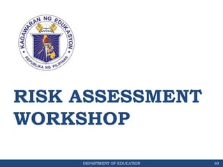 DEPARTMENT OF EDUCATION
RISK ASSESSMENT
WORKSHOP
69
 