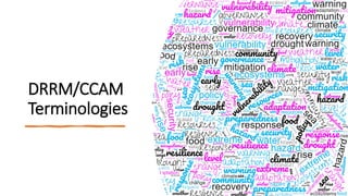 DRRM/CCAM
Terminologies
 