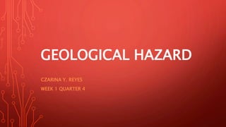 GEOLOGICAL HAZARD
CZARINA Y. REYES
WEEK 1 QUARTER 4
 