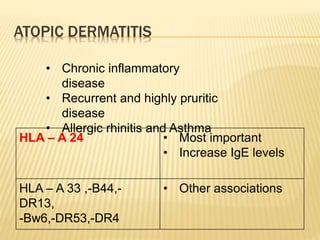 HLA AND SKIN DISORDERS | PPTX