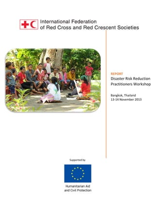 REPORT

Disaster Risk Reduction
Practitioners Workshop
Bangkok, Thailand
13-14 November 2013

Supported by

 