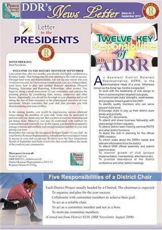 Rotaract District 9125 Nigeria Monthly Newsletter for September 2012