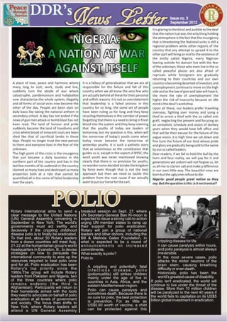 Rotaract District 9125 Nigeria Monthly Newsletter for September 2012