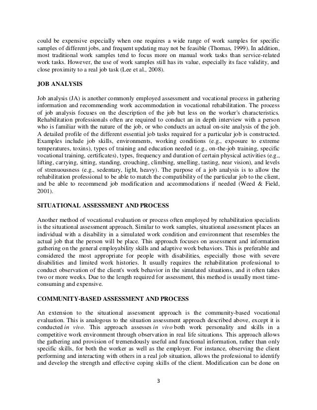 Drs 255 skills in vocational assessment