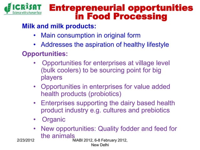 Food Processing Business Opportunities PPT