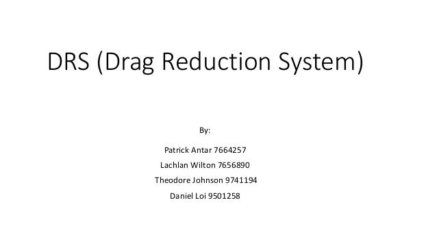 drag reduction system formula 1