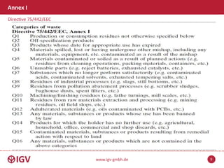 www.igv-gmbh.de
Directive 75/442/EEC
Annex I
9
 