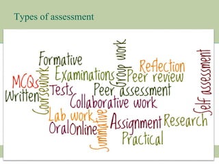 Types of assessment
 