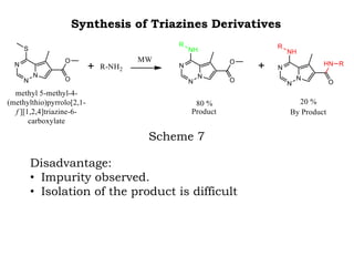 Synthesis of Triazines Derivatives
Scheme 7
Disadvantage:
• Impurity observed.
• Isolation of the product is difficult
 