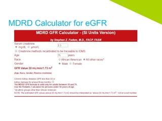 MDRD Calculator for eGFR
 