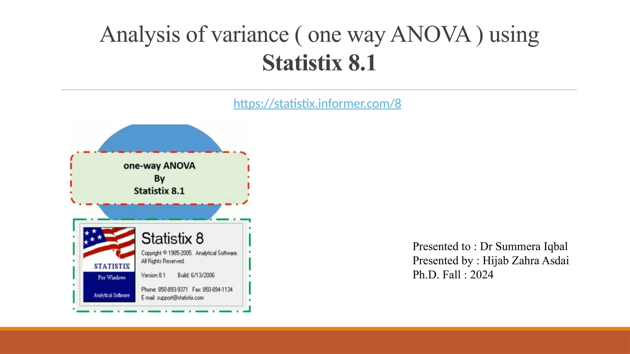 Analysis of variance one way anova using Statistix 8.1 | PPTX