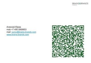 Алексей Юров 
mob +7 495 5069853 
mail: yurov@brains-brands.com 
www.brains-brands.com 
