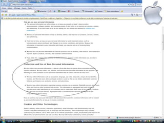 Questions liées au profilage
   Profilage des utilisateurs d’appareils sans-fil:


         • Profilage statique (données démographiques et
           psychographiques)


         • Profilage dynamique (données de localisation
           historiques)


         • Profilage en temps réel (données de localisation en
           temps réel)


         • Et corrélation avec les données collectées en ligne…
 