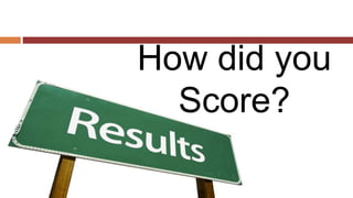 How did you
Score?
 