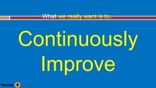 What we really want is to..
Continuously
Improve
 