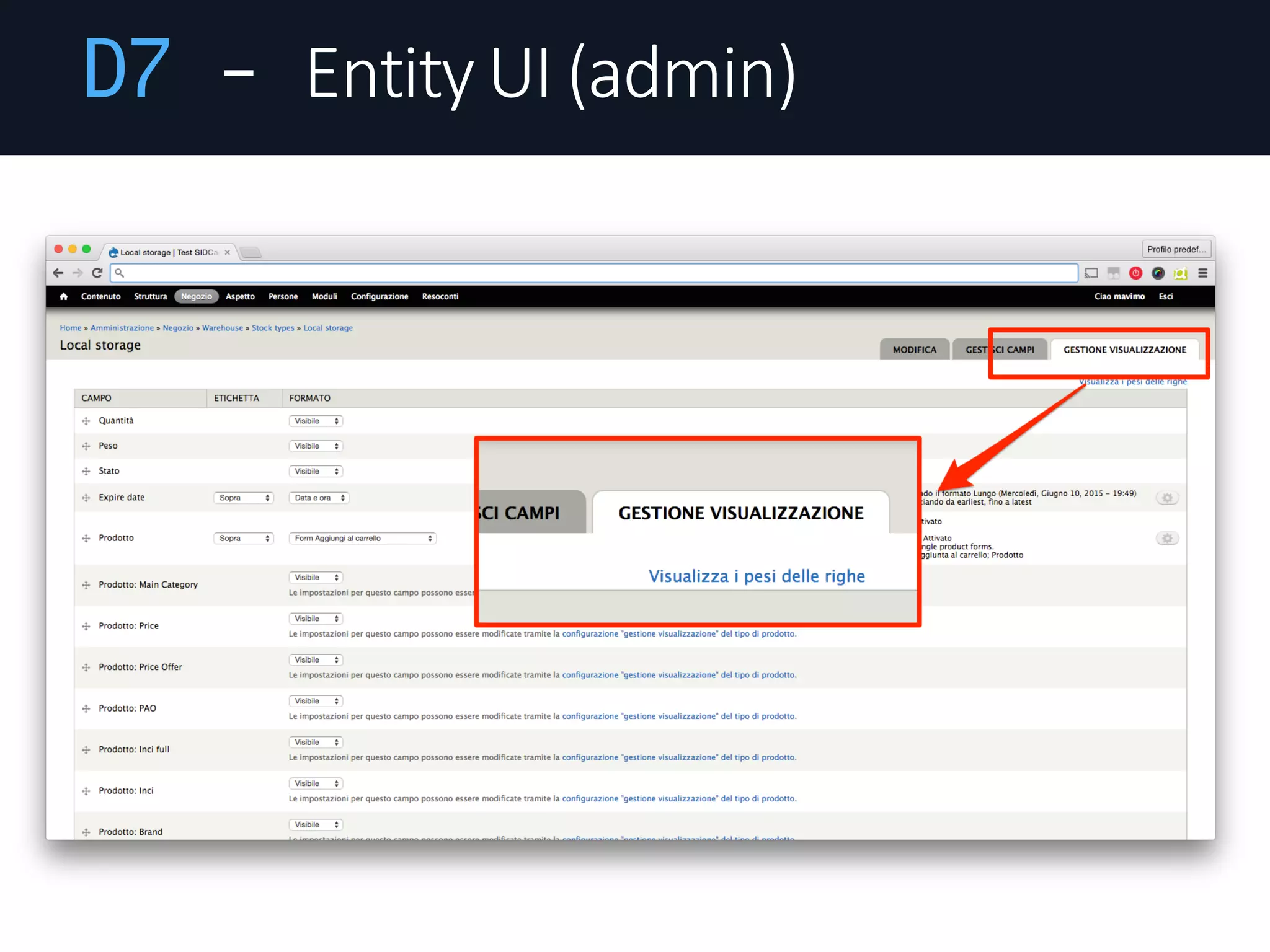 D7 - Entity	UI	(admin)
 