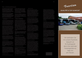 Reise- und Zahlungsbedingungen
Die nachstehenden Hinweise und Bedin-
gungen bitten wir unbedingt zu beachten,
da sie das Vertragsverhältnis zwischen
Ihnen und uns regeln, denn sie werden
Bestandteil des mit uns geschlossenen Rei-
severtrages. Sie entsprechen dem Reisever-
tragsrecht gemäß § 651 aff. BGB.
Für Reiseverträge, die ab dem 01.07.2018
abgeschlossen werden, gelangt das Dritte
Gesetz zur Änderung reiserechtlicher
Vorschriften vom 17.07.2017 (BGBl 2017 Teil
I Nr. 48) und die entsprechend angepassten
Allgemeinen Geschäftsbedingungen des
Reiseveranstalters zur Anwendung.
1. Anmeldung, Abschluss des Reisevertrages,
Reisebestätigung
1.1 Mit Ihrer Reiseanmeldung bieten Sie uns
den Abschluss des Reisevertrages verbindlich
an. Dies kann persönlich, telefonisch oder
schriftlich geschehen. Die Anmeldung erfolgt
durch den Anmelder auch für alle in der
Anmeldung mit aufgeführtem Reiseteilneh-
mer, für deren Vertragsverpflichtungen der
Anmelder wie für seine eigenen einsteht.
1.2 Bei Buchung von Mehrtagesfahrten (min-
destens 1 Übernachtung) erhalten Sie eine
schriftliche Reiseanmeldung, welche binnen
14 Tage nach Vertragsschluss unterschrieben
zurück gesandt werden muss! Senden Sie
die unterschriebene Reisebestätigung nicht
innerhalb von 14 Tagen nach Zugang der
Reisebestätigung zurück, so kann Thon-
Reisen GmbH  Co. KG von der Reservierung
Abstand nehmen, sofern es der Reisende
nach Aufforderung wiederum unterlässt, die
Reisebestätigung unterschrieben an ihn wei-
terzuleiten. Schadenersatzansprüche wegen
Nichteinhaltung der Reservierungsabrede
bleiben hiervon unberührt.
1.3 Teilen Sie uns bei Buchung die vollstän-
digen Namen und Adressen sowie die ge-
wünschten Zustiegsstellen (Bushaltestellen,
siehe Punkt 11.) aller Reiseteilnehmer sofort
mit. Änderungen der Angaben sind nur durch
ausdrückliche Absprache mit uns möglich
2. Zahlungsbedingungen
Wir erbitten die Bezahlung von Mehrta-
gesfahrten sowie Tagesfahrten inkl. Leistun-
gen dritter Anbieter, spätestens 14 Tage vor
Reiseantritt in bar oder per Überweisung zu
leisten. Bei Tagesfahrten ohne Leistungen
Dritter, erfolgt die Zahlung im Bus.
Sicherungsschein - Bürgschaft für Reisepreis-
zahlungen
Wir übernehmen bei Pauschalreisen ge-
genüber dem Reisenden die Bürgschaft für
die Erstattung vertragsgemäß gezahlter und
noch nicht verbrauchter Reisepreiszahlung,
soweit Reiseleistungen infolge Zahlungsun-
fähigkeit oder Konkurs des Reiseveranstalters
ausfallen, sowie notwendiger Aufwendungen,
die dem Reisenden infolge Zahlungsunfähig-
keit oder Konkurses des Reiseveranstalters für
die Rückreise entstehen.
3. Leistungen, Programm
3.1 Der Umfang der Reiseleistungen sowie
die Preise ergeben sich aus den zum Zeit-
punkt der Buchung gültigen Leistungsbe-
schreibungen (z.B. Angaben in Prospekten
und Annoncen) sowie den hierauf Bezug
nehmenden Angaben in der Reisebestäti-
gung. Beschreibungen von Leistungsträgern
(z.B. Hotels) sind für Thon-Reisen GmbH 
Co. KG nicht verbindlich.
3.2 Soweit eine ausdrückliche Bestätigung
nicht erfolgt, sind Angaben zu Wünschen des
Reisenden in der Reisebestätigung (z.B. Sitz-
platz im Reisebus) als unverbindlich anzuse-
hen, für deren Erbringung eine Gewähr nicht
übernommen wird
4. Rücktritt des Reiseteilnehmers,
Ersatzperson, Rücktrittskosten
Maßgebend für den Rücktrittszeitraum ist
der Eingang der Rücktrittserklärung bei uns.
Treten Sie vom Reisevertrag zurück oder
treten Sie die Reise nicht an, können wir
angemessenen Ersatz für die getroffenen Rei-
sevorkehrungen und unsere Aufwendungen
verlangen. Die Höhe richtet sich nach dem
Reisepreis. In der Regel belaufen sich die
Rücktrittspauschalen, die wir im Falle Ihres
Rücktritts oder Nichtantritts von der Reise je
angemeldeter Teilnehmer leider fordern müs-
sen, wie folgt: bis 6 Wochen vor Reisebeginn
10 % , ab 42. – 22. Tag vor Reisebeginn 15 %,
ab 21. – 15. Tag vor Reisebeginn 25 %, ab 14.
– 8. Tag vor Reisebeginn 50 %, ab 7. Tag vor
Reisebeginn 90 % und 1 Tag bzw. Nichtanrei-
se 100 %.
Ausgenommen von dieser Regelung sind Flu-
greisen, hier gelten die jeweiligen Reise- und
Zahlungsbedingungen der Leistungsträger,
welche Sie in unserem Reisebüro erfragen
können.
5. Reise- und Reiserücktrittskosten-
versicherung
Um Sie vor Rücktrittskosten zu schützen,
empfehlen wir eine Reise-Rücktrittskos-
ten-Versicherung abzuschließen. Sie deckt
im Rahmen der Allgemeinen Versicherungs-
bedingungen Ihre Rücktrittsgebühren oder
die Kosten, die Ihnen bei einer außerplanmä-
ßigen Rückreise entstehen, falls Rückbeför-
derung im Vertrag vorgesehen war. Falls ein
Versicherungsfall eintritt, ist der Versicherer
unverzüglich zu benachrichtigen. Eventuelle
Ansprüche sind deshalb direkt an den Ver-
sicherer zu richten. Wir sind mit der Scha-
densregulierung nicht befasst. Nähere Details
erhalten Sie vom Reiseveranstalter.
6. Haftung des Reiseveranstalters
Der Reiseveranstalter haftet im Rahmen der
Sorgfaltspflicht eines ordentlichen Kauf-
manns für:
a) die gewissenhafte Reisevorbereitung
b) die sorgfältige Auswahl und Überwachung
der Leistungsträger
c) die Richtigkeit der Leistungsbeschreibung,
jedoch nicht für die Angaben in Ort-, Hotel-,
oder anderen nicht von uns herausgegebe-
nen Prospekte, die u.a. auch den Reiseunter-
lagen beigefügt sein können.
7. Pass-, Visa-, Zoll-, Devisen und Gesund-
heitsbestimmungen
Für die Einhaltung der Pass-, Visa-, Zoll-,
Devisen- und Gesundheitsvorschriften sind
Sie selbst verantwortlich. Alle Nachteile und
Kosten, die aus der Nichtbefolgung dieser
Vorschriften erwachsen, gehen zu Ihren
Lasten, auch wenn diese Kosten, die aus der
Nichtbefolgung dieser Vorschriften nach der
Buchung geändert werden sollten. Da diese
Bestimmungen laufend Veränderungen un-
terliegen, raten wir Ihnen dringend, auch ein-
schlägige Veröffentlichungen zu beachten.
8. Kündigung infolge höherer Gewalt
Bei Fällen von höherer Gewalt, Streik, Unru-
hen, Epidemien, kriegerische Handlungen
oder grundlegender politischer Veränderun-
gen, sind wir als auch der Kunde zum Rück-
tritt berechtigt. Im Falle des Rücktritts können
wir für erbrachte oder noch zu erbringende
Reiseleistungen eine nach § 471 des BGB zu
bemessende Entschädigung verlangen.
9. Mindestteilnehmer
Bei allen Reisen beträgt die Mindestteil-
nehmerzahl 25 Personen. Wird diese nicht
erreicht, so kann Thon-Reisen GmbH  Co.
KG bis zu zwei Wochen vor Reisebeginn von
dem Reisevertrag zurücktreten. Der Reiseve-
ranstalter ist zur unverzüglichen Information
des Reisenden verpflichtet. Die Rücktrittser-
klärung muss dem Reisenden unverzüglich
übermittelt werden. Der von dem Reisenden
gezahlte Betrag ist zurückzuerstatten.
10. Beförderung, Gepäck
Pro Reisegast befördern wir kostenlos einen
Koffer (maximale Größe 80 x 50 x 25 cm,
max. Gewicht: 18 kg) sowie ein kleines Hand-
gepäckstück (maximale Größe: 30 x 25 x 15
cm, max., Gewicht: 2 kg). Leider können zu-
sätzliche Gepäckstücke auch gegen Aufpreis
aus Gewichtsgründen nicht befördert wer-
den. Zur Kenntlichmachung Ihres Reisege-
päcks benutzen Sie bitte Kofferanhänger. Wir
empfehlen eine Reisegepäckversicherung.
11. Abholung vor Reiseantritt
Wir versuchen bei jeder Tages- oder Mehr-
tagesfahrt unsere Fahrgäste vom Heimatort
(nur Bushaltestellen) innerhalb des Eichs-
feld-Kreises (im Umkreis von 25 km) abzuho-
len. Da dies nicht immer auf direktem Wege
möglich ist und wir uns bemühen, jedem
Fahrgast im Heimatort eine Zustiegsmöglich-
keit anzubieten, können eventuell längere
Zubringerfahrten anfallen. In jedem Fall stei-
gen Sie an der Stelle aus, wo Sie eingestiegen
sind. Sollten Sie keine Möglichkeit haben,
eine Zustiegsstelle zu erreichen, bieten wir
Ihnen einen kostenpflichtigen Zubringerser-
vice an. Preise erfragen Sie bitte in unserem
Büro. Außerdem besteht die Möglichkeit,
Ihren PKW kostenlos auf unserem Betriebs-
gelände abzustellen.
12. Vermittelte Leistungen
In Reiseversicherungsfragen beraten wir Sie
Bei ausdrücklich und eindeutig im Prospekt,
den Reiseunterlagen und in den sonstigen
Erklärungen als vermittelt bezeichneten
zusätzlichen Nebenleistungen (Besuch von
Veranstaltungen etc.) ist der Veranstalter le-
diglich Reisevermittler. Bei Reisevermittlungen
ist eine vertragliche Haftung als Vermittler
ausgeschlossen, soweit nicht Körperschäden,
Vorsatz oder grobe Fahrlässigkeit vorliegen,
Hauptpflichten aus dem Reisevermittlerver-
trag betroffen sind, eine zumutbare Mög-
lichkeit zum Abschluss einer Versicherung
besteht oder eine vereinbarte Beschaffenheit
fehlt. Der Veranstalter als Vermittler haftet
insofern grundsätzlich nur für die Vermittlung,
nicht jedoch für die vermittelten Leistungen
selbst (vgl. §§ 675, 631 BGB). Für den Vertrags-
schluss gelten die Bestimmungen der Ziffer 1
sinngemäß.
13. Flugreisen
Auf dem Flugticket muss der Name des Rei-
senden identisch mit dem im Pass oder Per-
sonalausweis sein. Auch bei nur geringfügi-
gen Unterschieden kann die Fluggesellschaft
die Beförderung ablehnen. Es muss dann am
Flughafen ein neues Ticket ausgestellt wer-
den. Die erheblichen Mehrkosten gehen zu
Lasten des Reisenden. Geben Sie uns daher
in der Reiseanmeldung bitte exakt den in
Ihrem Ausweispapier vermerkten Namen an.
14. Sonstiges
Die Annoncen und Prospekte der Thon-Rei-
sen GmbH  Co. KG werden mit Sorgfalt
erstellt. Dennoch muss sich die Thon-Reisen
GmbH  Co. KG die Berichtigung von Irrtü-
mern, Druck- und Rechenfehlern vorbehal-
ten. Die Angaben entsprechen dem Stand der
Drucklegung. Mit der Veröffentlichung neuer
Annoncen, Prospekte oder anderer Reiseun-
terlagen einschließlich dieser Reisebedingun-
gen verlieren die Angaben früherer Unterla-
gen ihre Gültigkeit.
In Reiseversicherungsfragen beraten wir Sie
gern. Zu Ihrer eigenen Sicherheit empfehlen
wir Ihnen den rechtzeitigen Abschluss einer
Reiseversicherung. Alle personenbezogenen
Daten, die Sie uns zur Abwicklung Ihrer Reise
zur Verfügung stellen, sind gemäß Bundesda-
tenschutzgesetz (BDSG) gegen missbräuchli-
che Verwendung geschützt.
Die Sitzordnung im Bus erfolgt nach der
Buchungsreihenfolge.
92
Wir befördern Sie
mit unserer Busflotte
bequem an
Ihr Ausflugsziel,
denn Ihre optimale
Freizeitgestaltung
liegt uns
am Herzen.
Busreisen
93
QUALITÄT  TOP KOMFORT
 