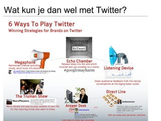 Wat kun je dan wel met Twitter?
 