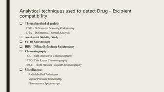 Drug excipient interaction | PPTX