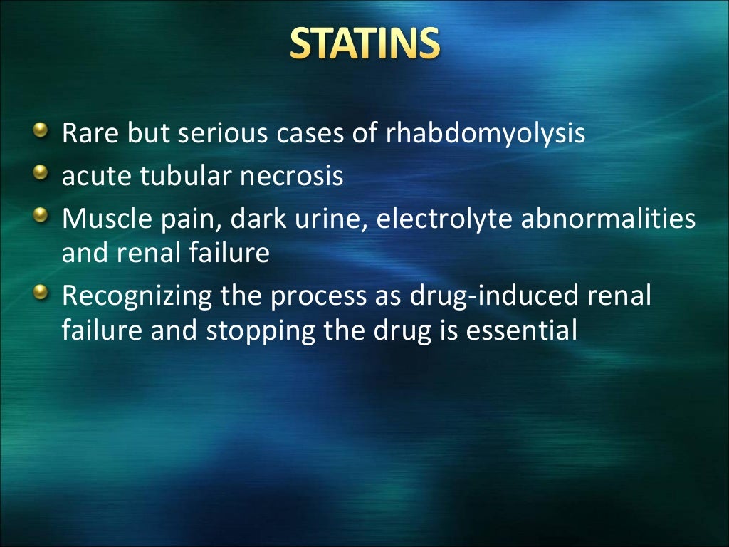 Drug induced kidney disease (injury)