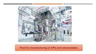 Plant for manufacturing of APIs and intermediates
 