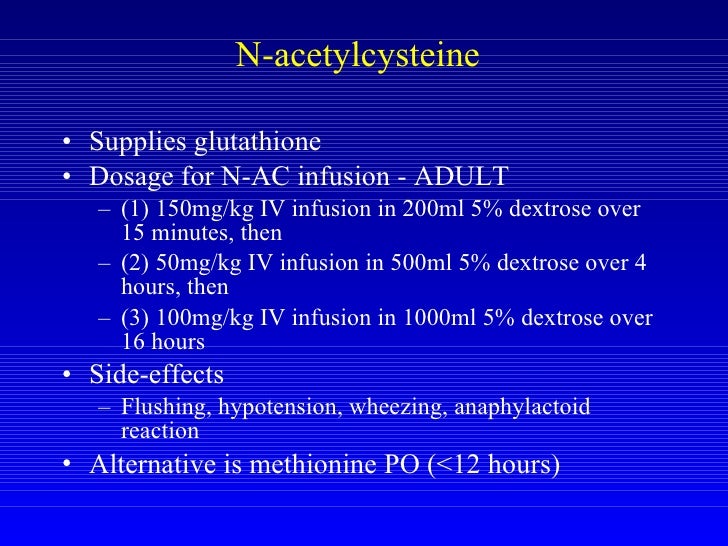 overdose paracetamol treatment for n-acetylcysteine Overdose Drug