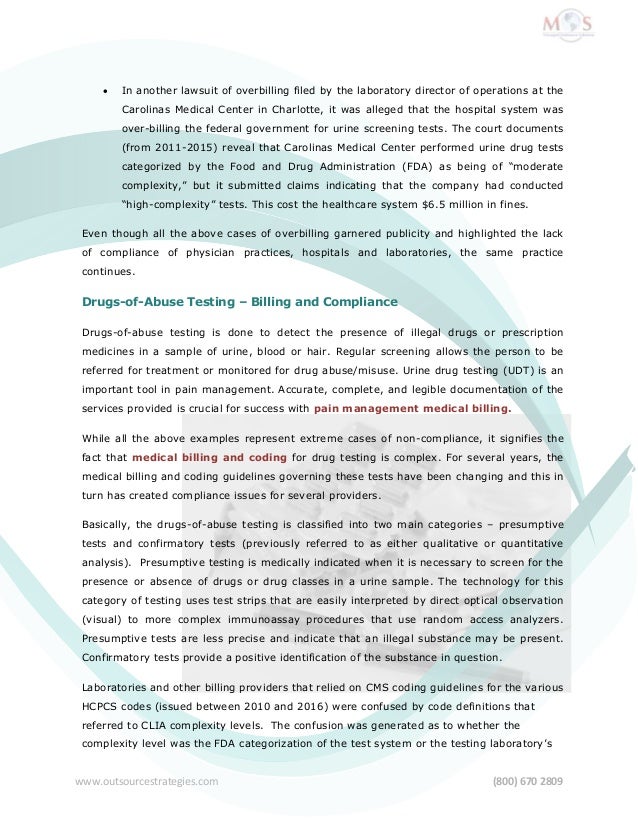 DrugTesting Are You Compliant with the Billing Procedures?