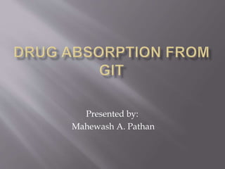 Presented by:
Mahewash A. Pathan
 