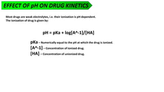 BIOAVALABILITY
It is the fraction of a drug that reaches systemic circulation.
eg – If 100 unit of a drug is administered ...
