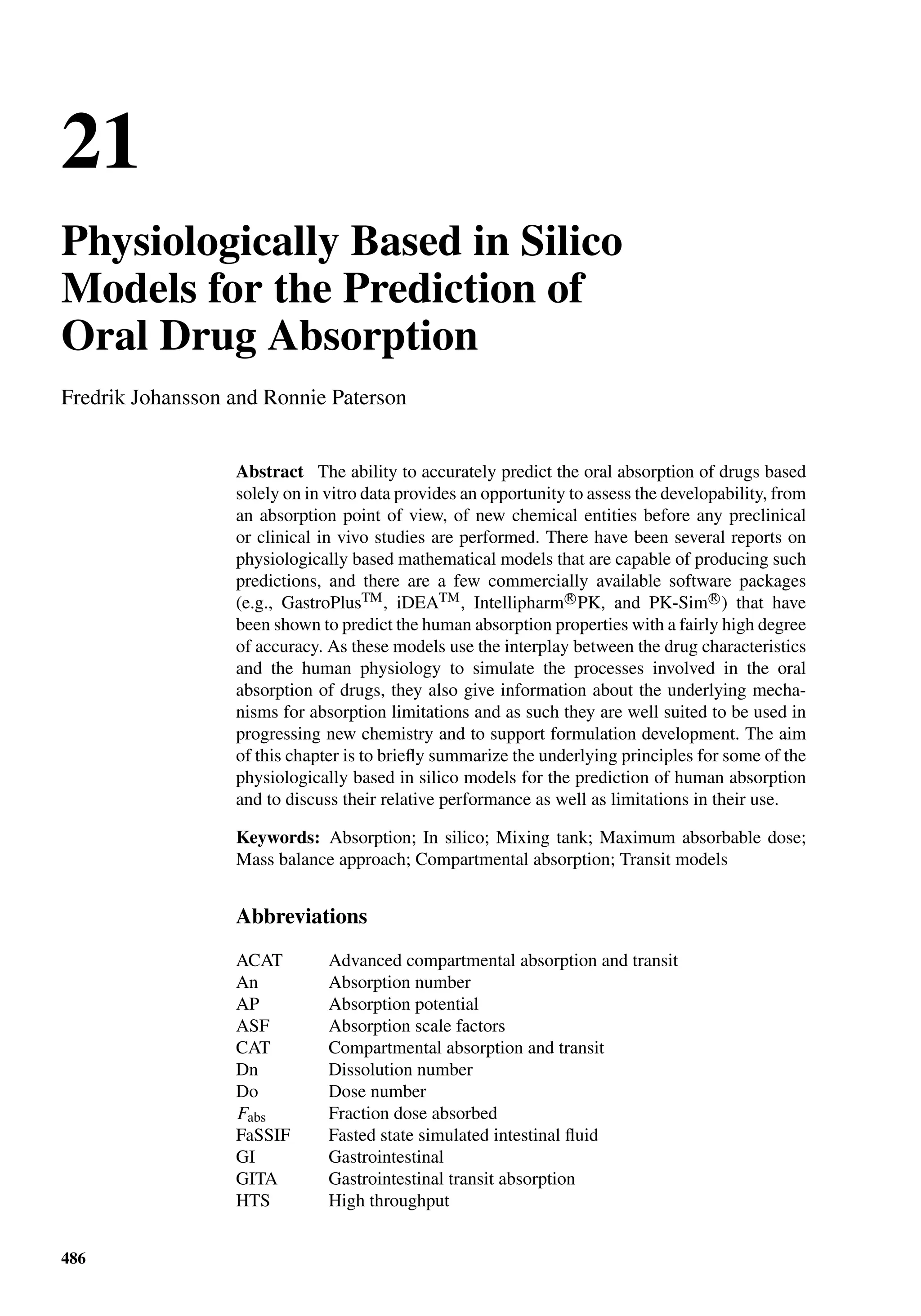 Drug Absorption Studies  2008