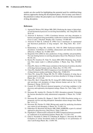 Drug Absorption Studies  2008