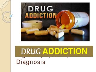 Signs, Symptoms,
Diagnosis
DRUG ADDICTION
 