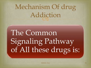 Mechanism Of drug 
Addiction 
 
The Common 
Signaling Pathway 
of All these drugs is: 
Mohsin Aziz 34 
 