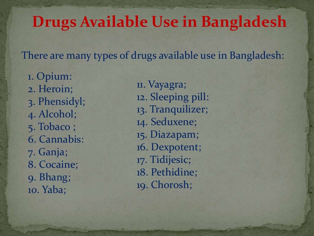 Drug addiction in bangladesh