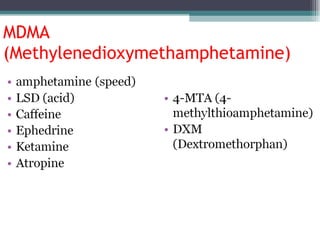 MDMA (Methylenedioxymethamphetamine) 