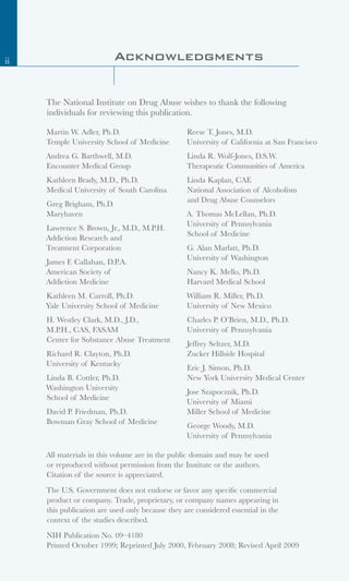 Principles of Drug Addiction Treatment | PDF