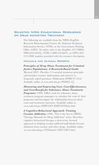 Principles of Drug Addiction Treatment | PDF