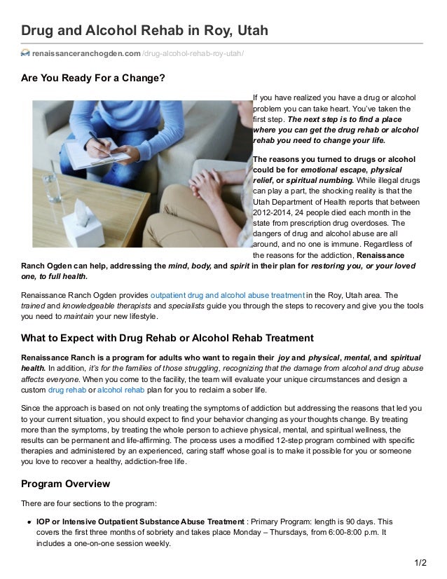 Drug and Alcohol Rehab in Roy, Utah
renaissanceranchogden.com /drug-alcohol-rehab-roy-utah/
Are You Ready For a Change?
If...