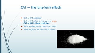 CAT — the long-term effects
 CAT or KAT Addiction
 CAT or KAT refers to two types of drugs.
CAT or KAT is highly addicti...