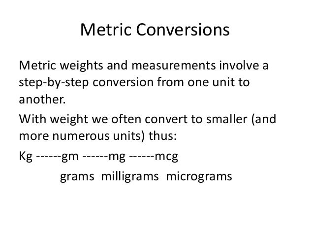 drug calculations micrograms to grams chart