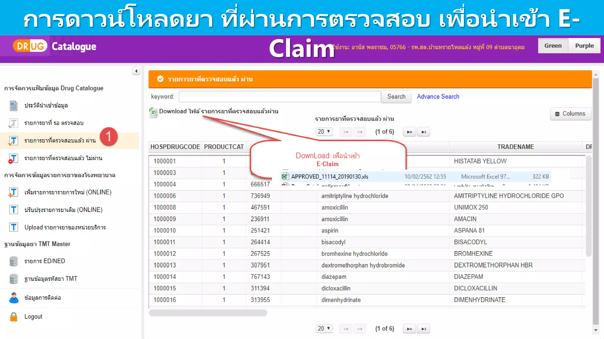 คู่มือการจัดทำบัญชีข้อมูลยา ของ รพ.สต. (Drug Catalogue) PPTX