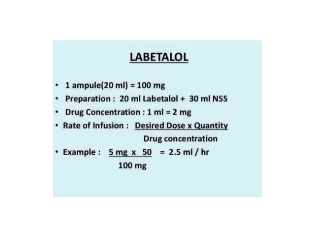Labetalol Iv Normal Dose