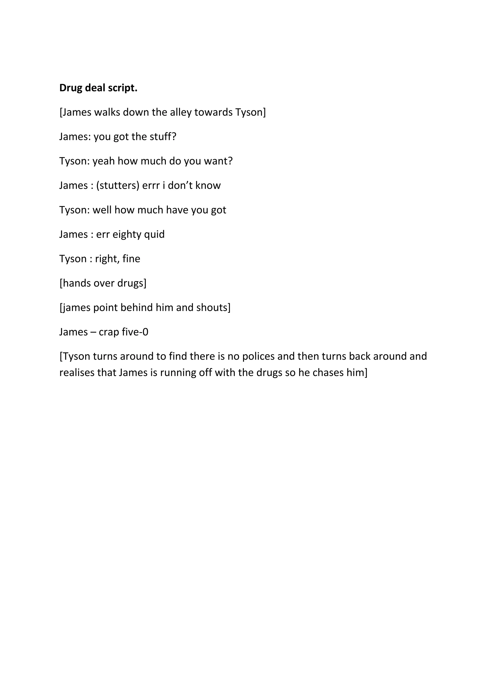Drug deal script | DOCX