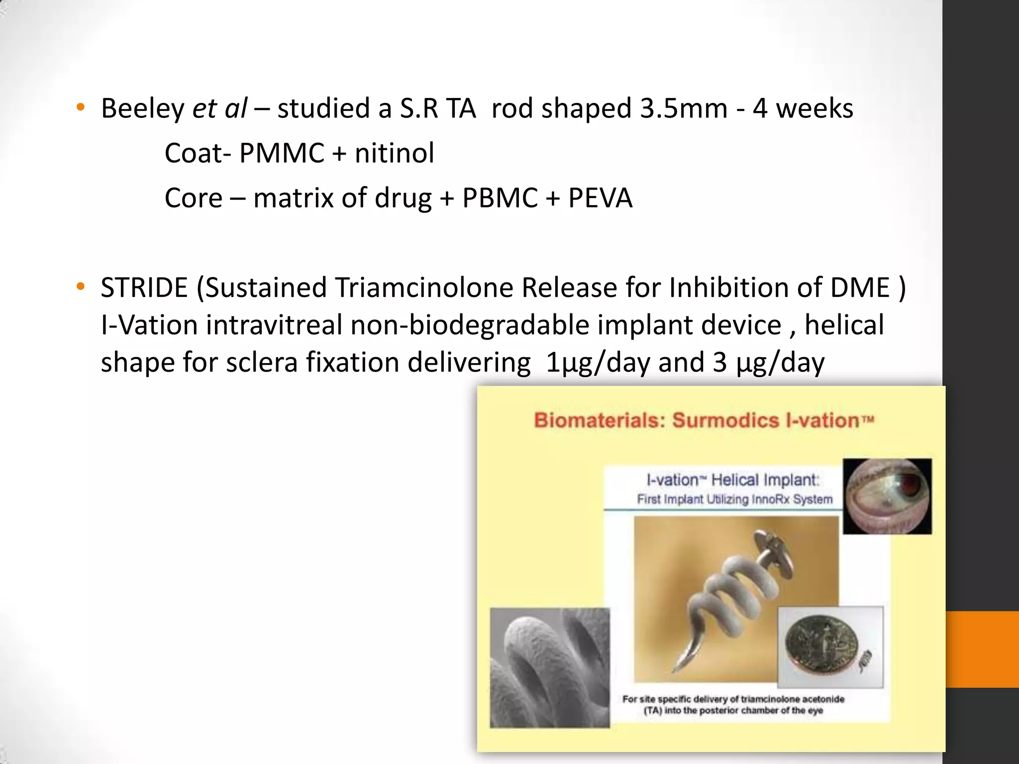 Drug delivery to the posterior segment of the eye for pharmacologic ...