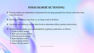 Toxicological Testing Methods Overview Drug Development Process and various approaches | PDF