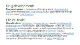 Drug development process and phases of clinical trials | PPT