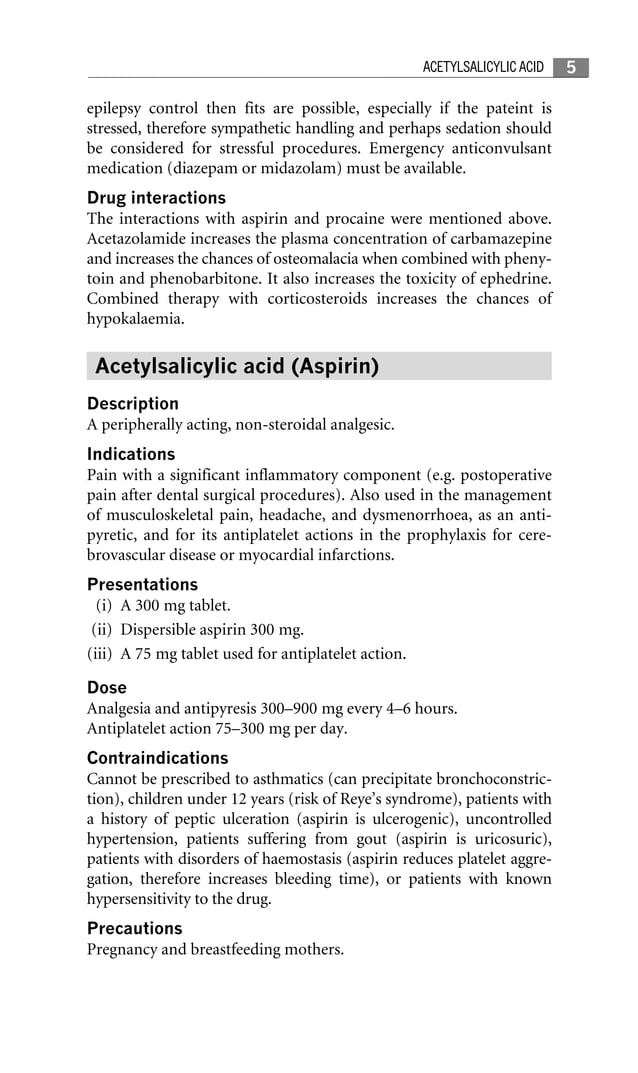 Drug dictionary for dentistry