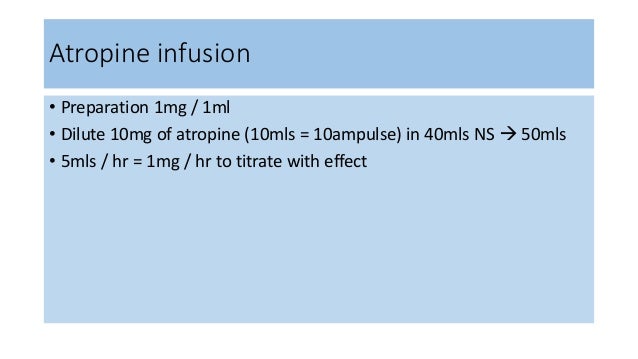 Drug Dilution Chart